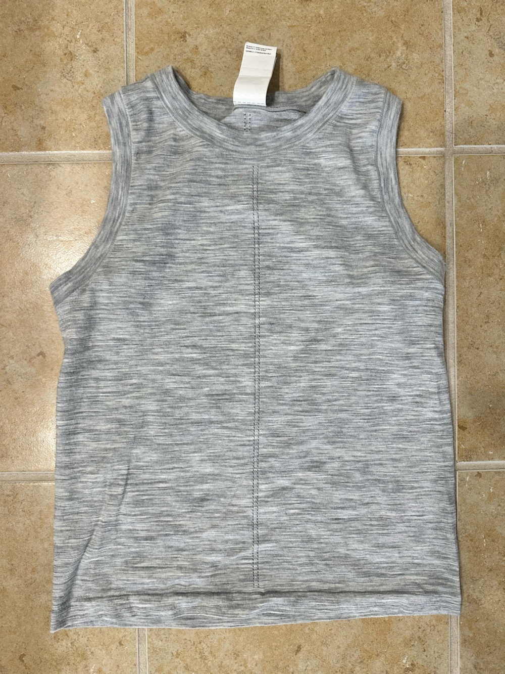 Athleta Light Heather Gray Sleeveless Tank Top sz Small stretchy soft